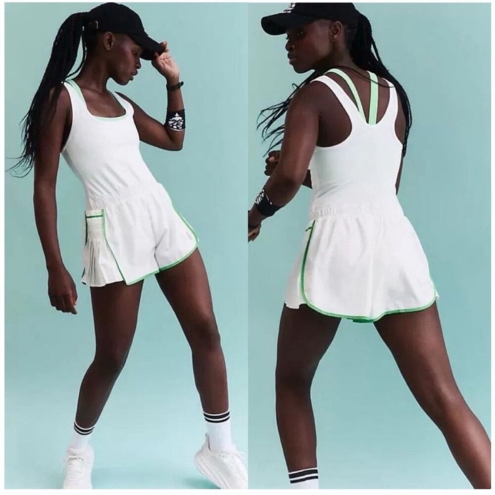 FP Movement by Free People White and Green Jumpsuit